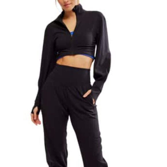 Free People Never Better Structured Sweatpants in Black size XS NWT - Picture 1 of 8